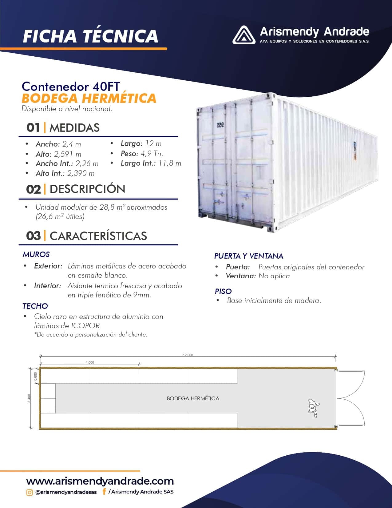 Contenedor 40 Ft Bodega Hermética